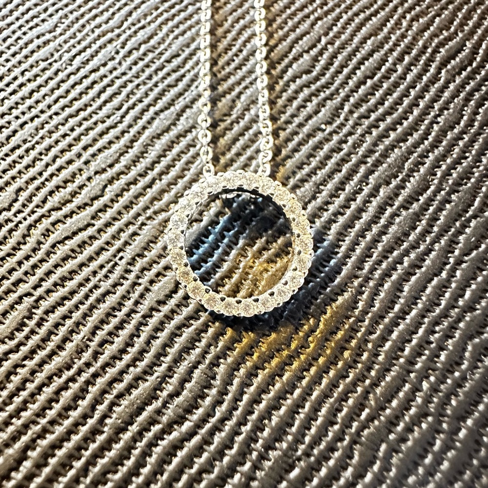 Nordstrom Sterling Silver Cubic Zirconia Open Circle Pendant Necklace